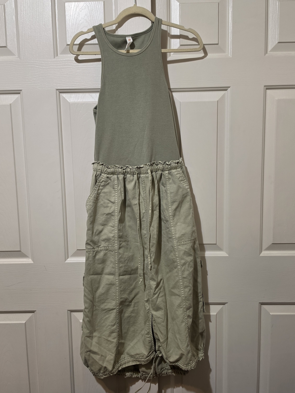 Daily Practice by Anthropologie Be Bold Racerback Twofer Dress M Sage